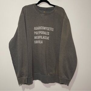 Carhartt Men’s Grey Crewneck Sweatshirt Hen of the Wood Mushroom Print Size XL